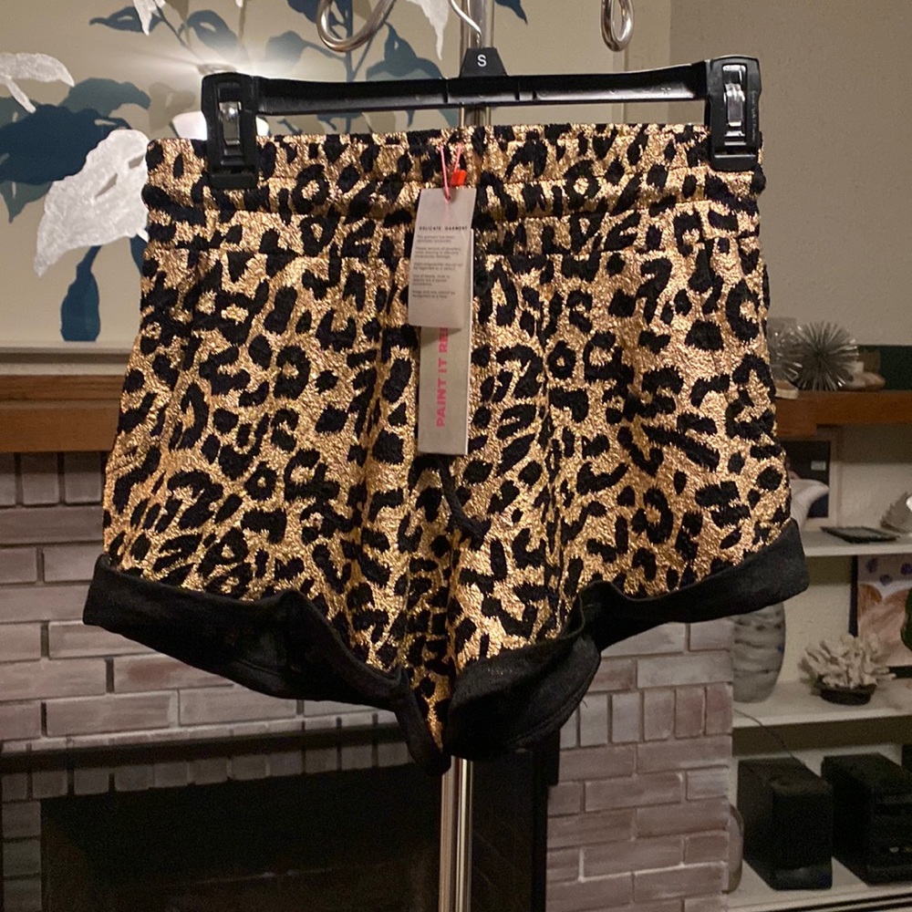 Animal print, black and gold shorts new with tags